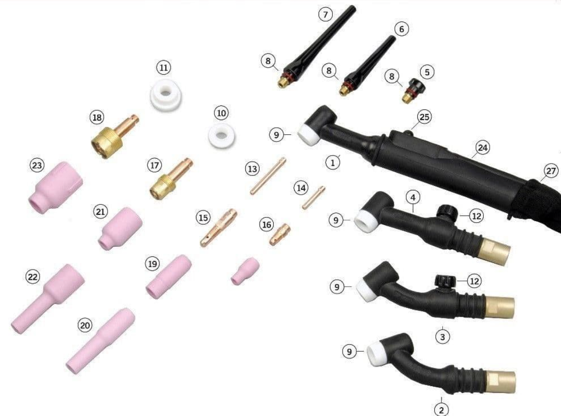 BUSA TIG WP-17/18/26 CERAMICA Nº4 Ø 1/4