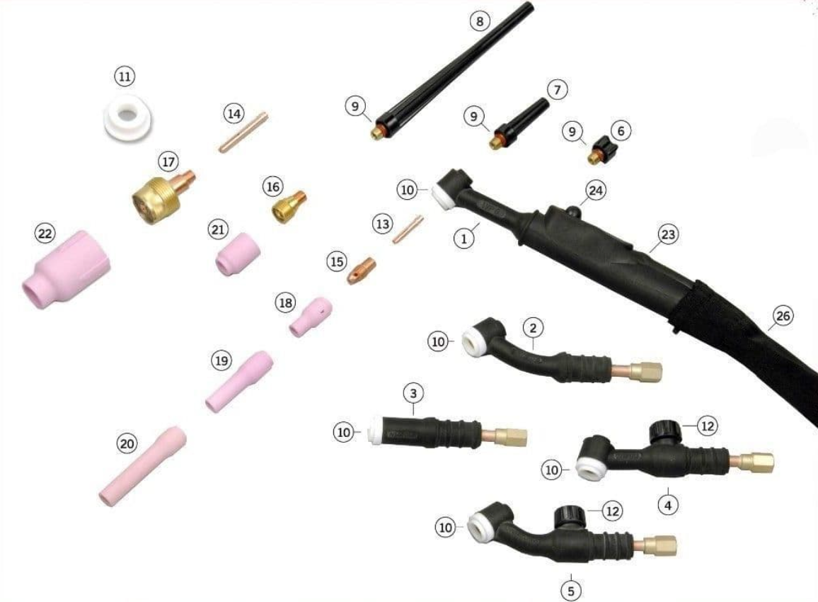 BUSA TIG WP-9 CERAMICA Nº7 Ø 7/16