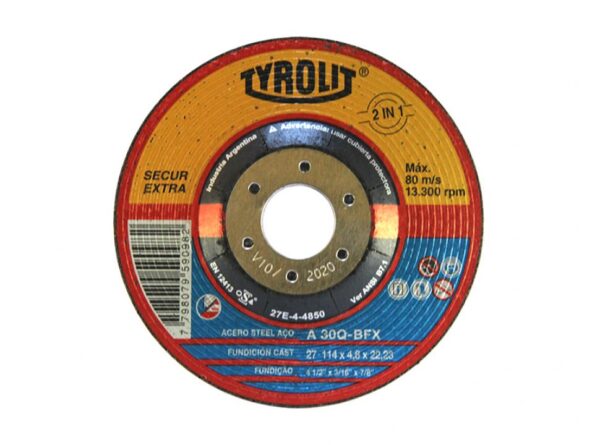 DISCO DE DESBASTE TYROLIT 114(4,5'')x4,8x22 SECUR