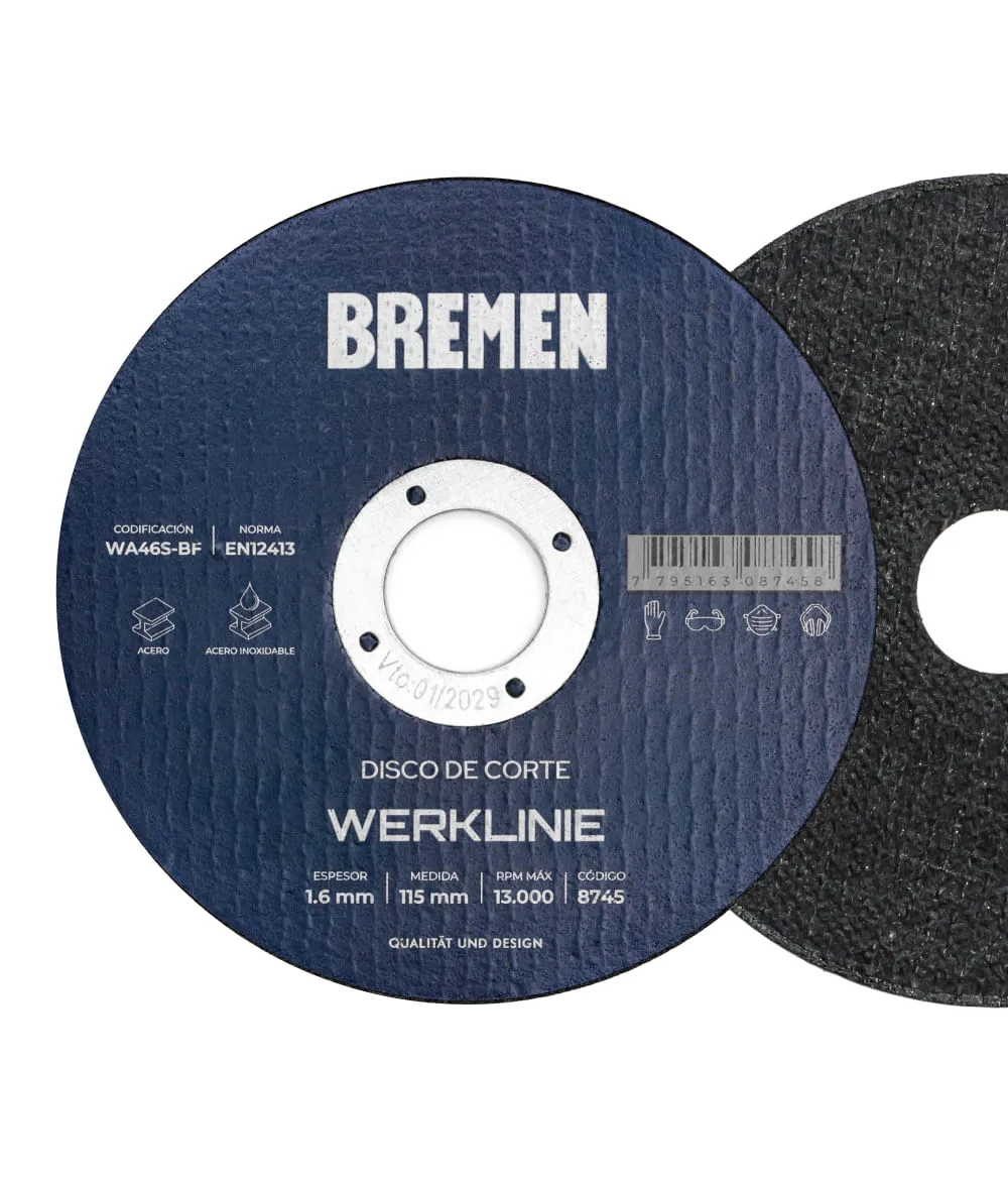 DISCO DE CORTE BREMEN 115(4,5'')x1,0x22 WERKLINIE: imagen 1